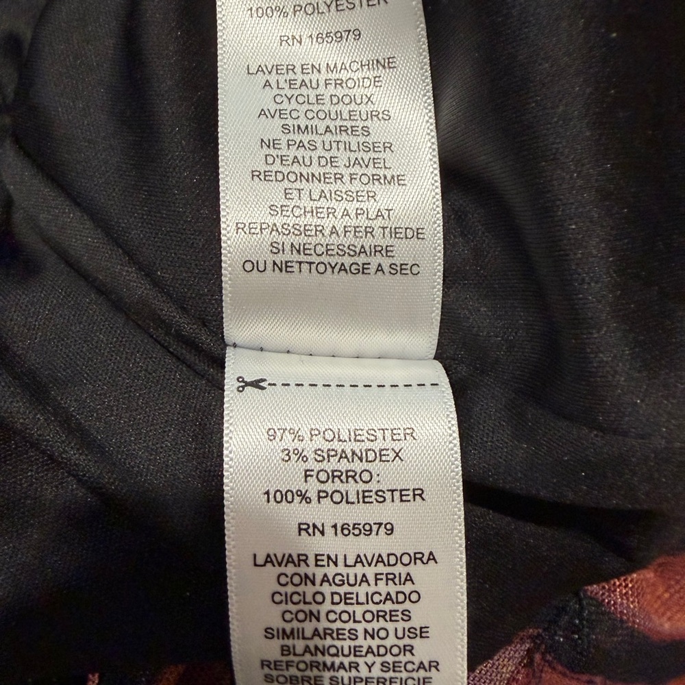 Cable & Gauge V-Neck Zebra-Print Top in Black, Rust & Purple. Pre Loved - Picture 6 of 6